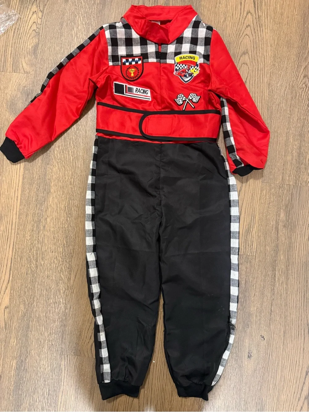 Red Racing Driver Kids Costume with Cap size 7-8